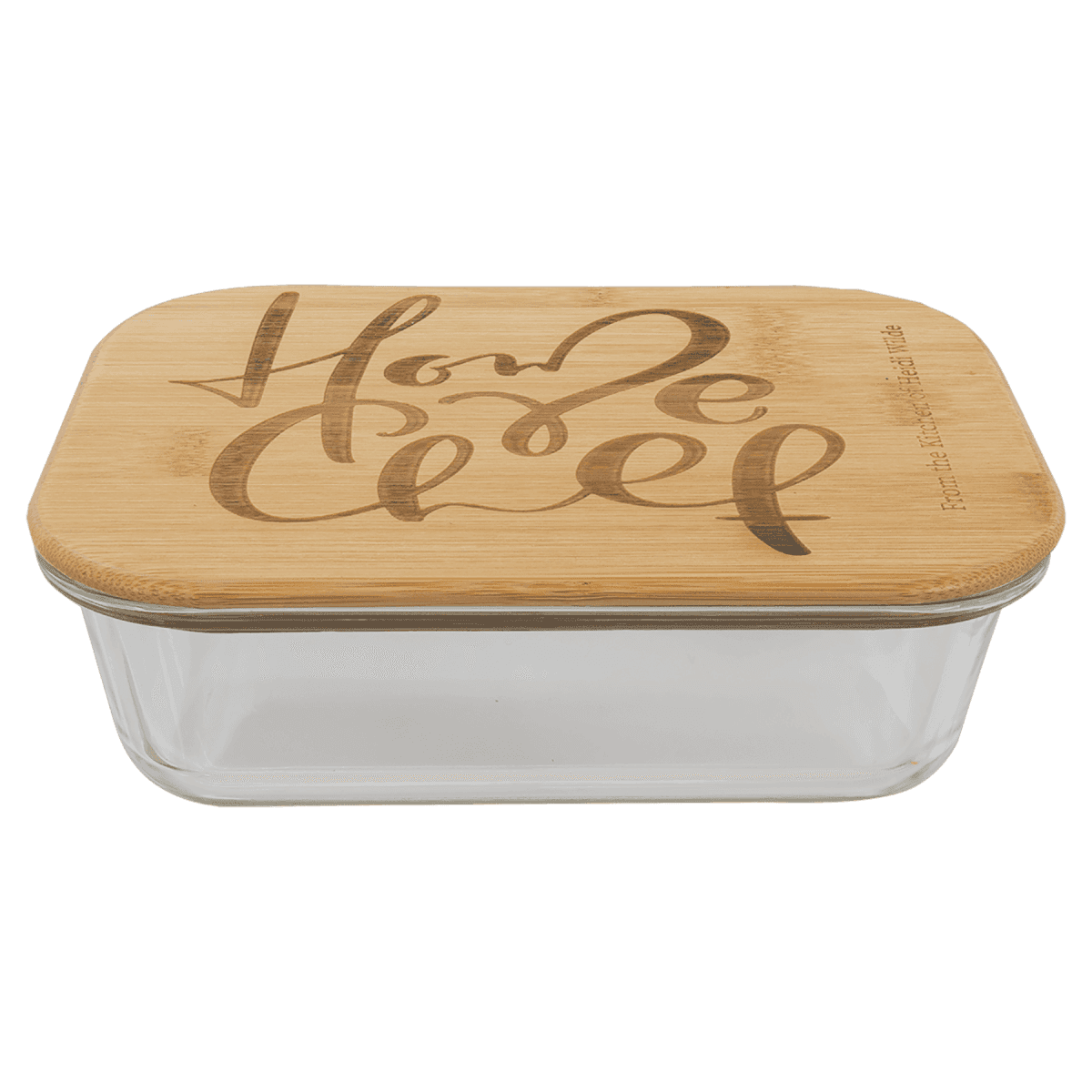 Personalized Glass Storage Containers with Bamboo Lids 12 oz. (5 3/4" (L) x 4" (W) x 2" (H))