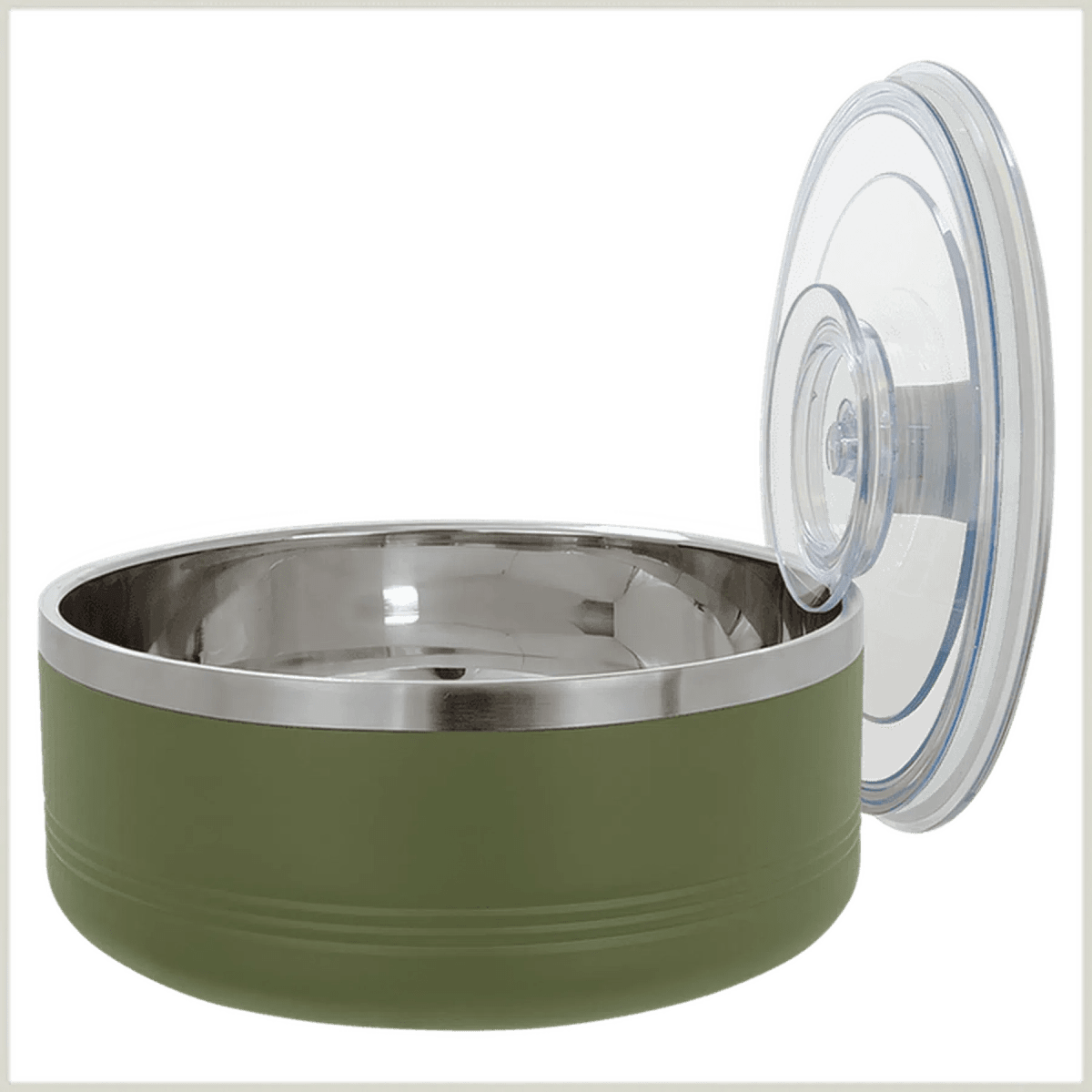 Personalized Insulated Serving Bowls – Polar Camel 1.5 Qt. or 3 Qt. Sizes - Olive Green