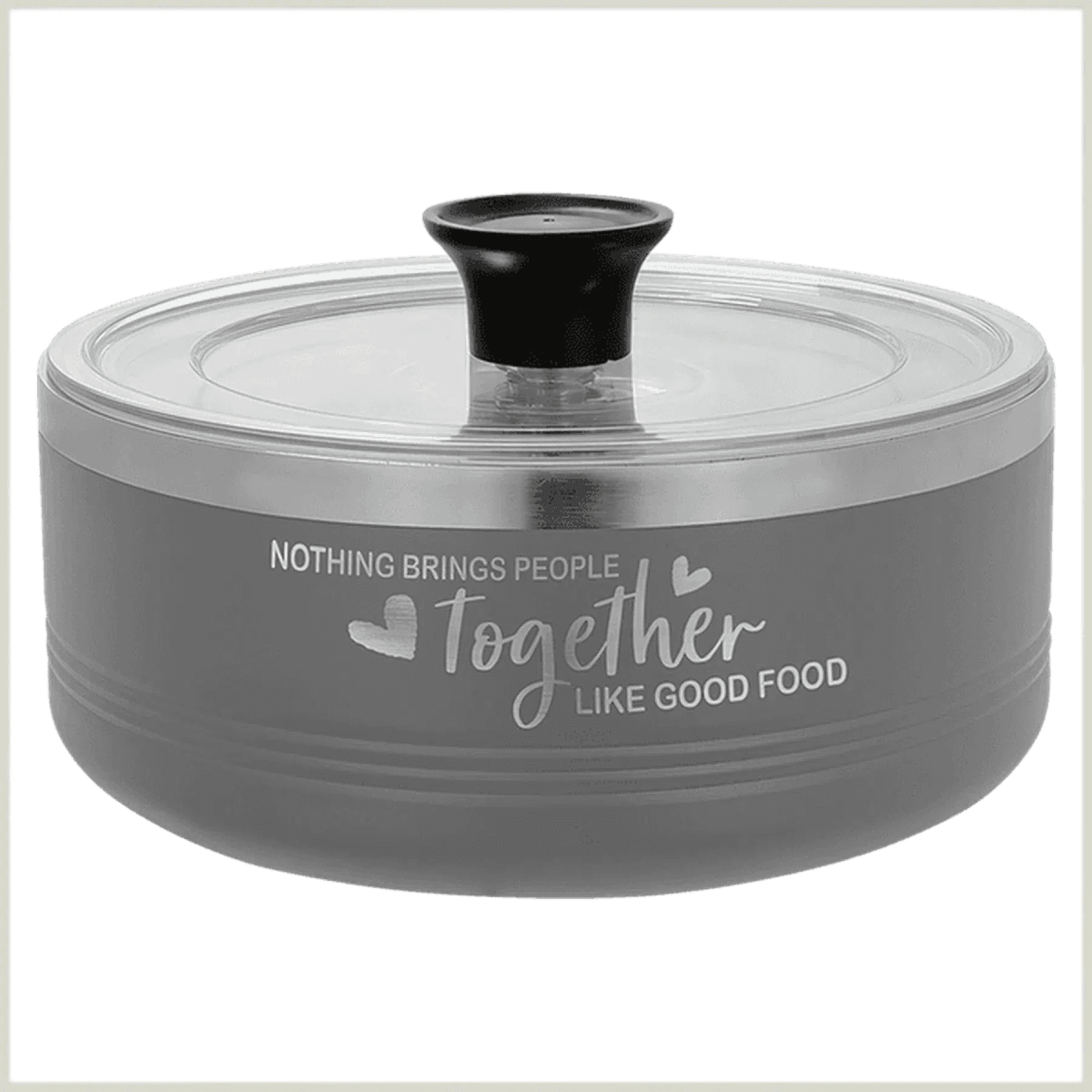Personalized Insulated Serving Bowls – Polar Camel 1.5 Qt. or 3 Qt. Sizes - Gray