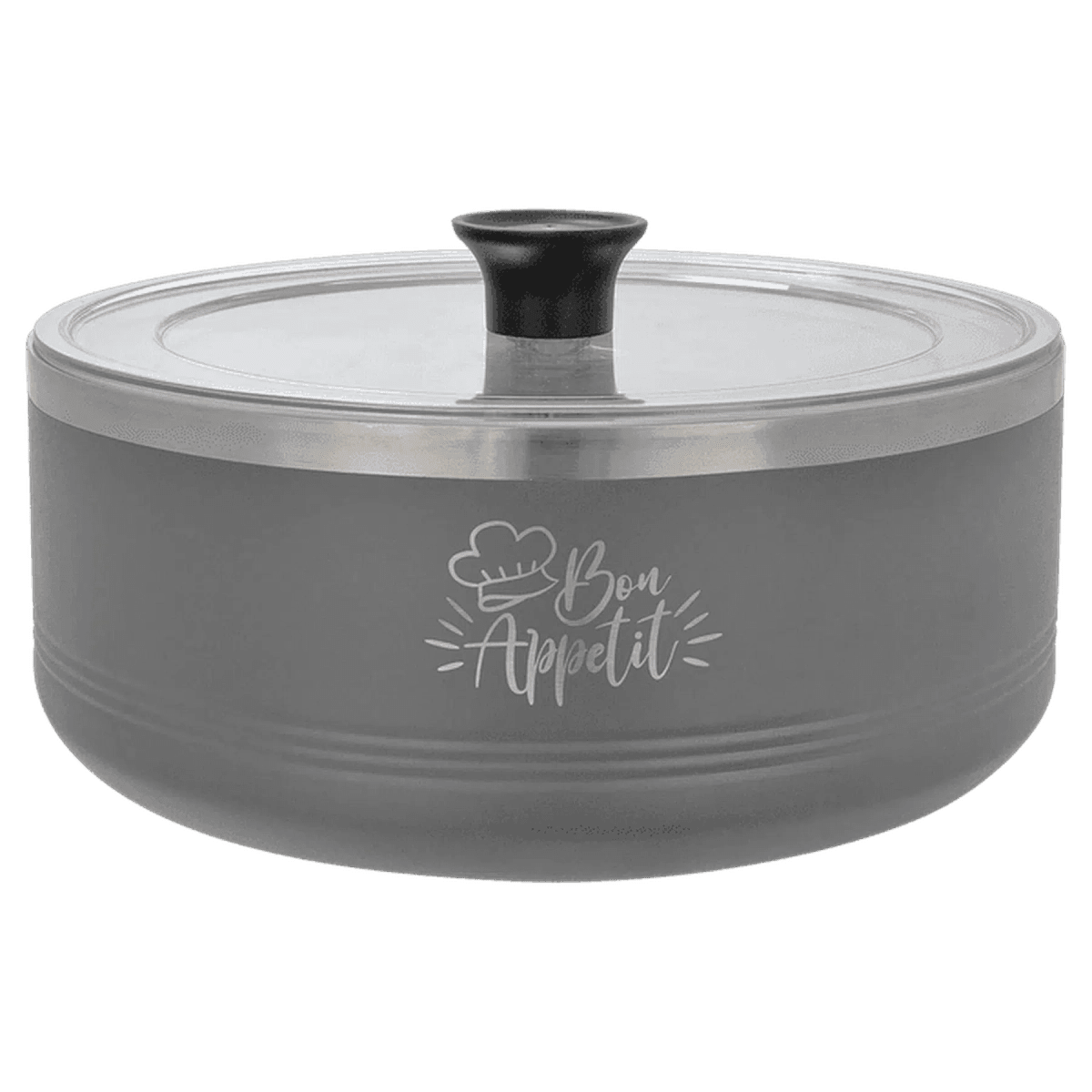 Personalized Insulated Serving Bowls – Polar Camel 1.5 Qt. or 3 Qt. Sizes - Gray