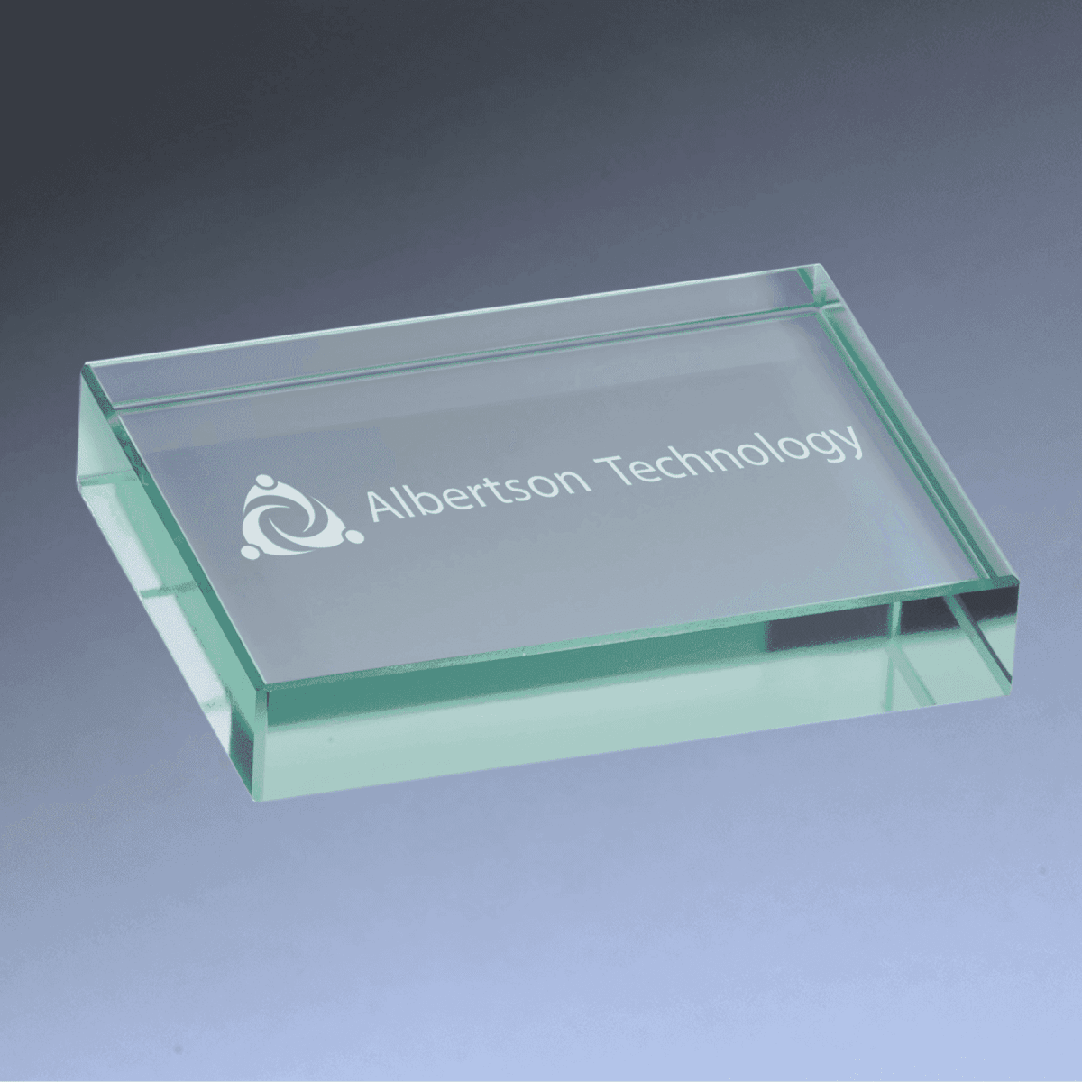Personalized Jade Glass Paperweights with Engraving - Beveled Edges