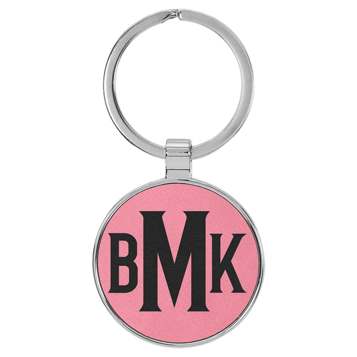 Personalized Leatherette Keychains - With Football & Basketball Styles - Pink