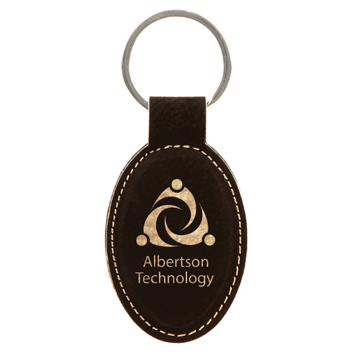 Personalized Leatherette Keychains - With Football & Basketball Styles - Black/Gold