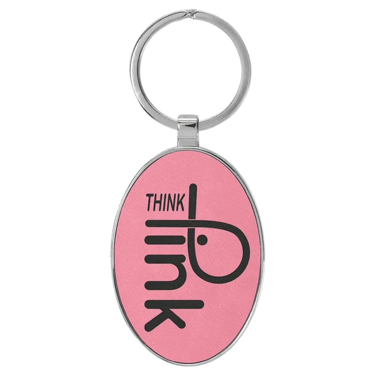 Personalized Leatherette Keychains - With Football & Basketball Styles - Pink