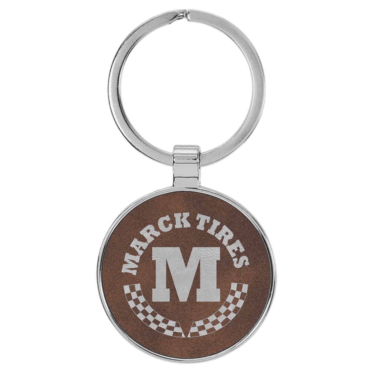 Personalized Leatherette Keychains - With Football & Basketball Styles - Blue/Silver
