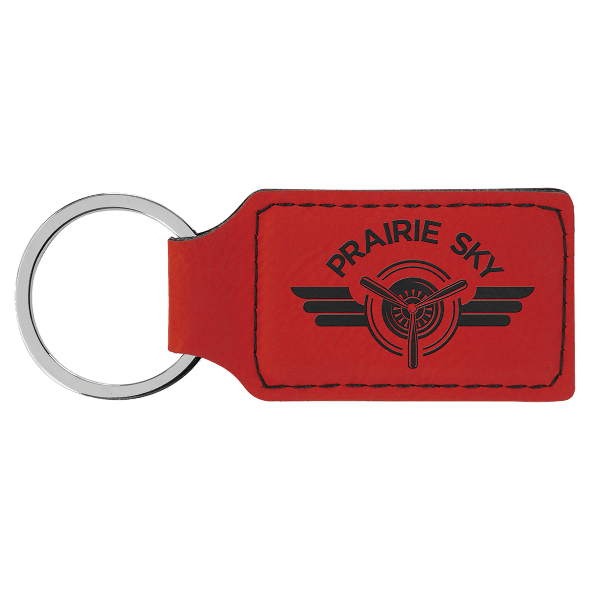 Personalized Leatherette Keychains - With Football & Basketball Styles - Red
