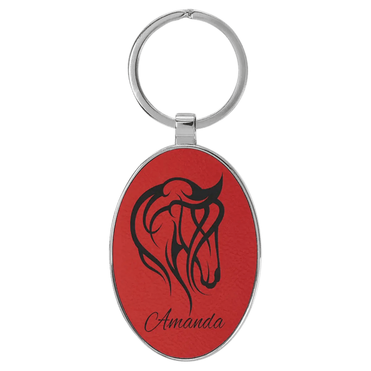Personalized Leatherette Keychains - With Football & Basketball Styles - Red