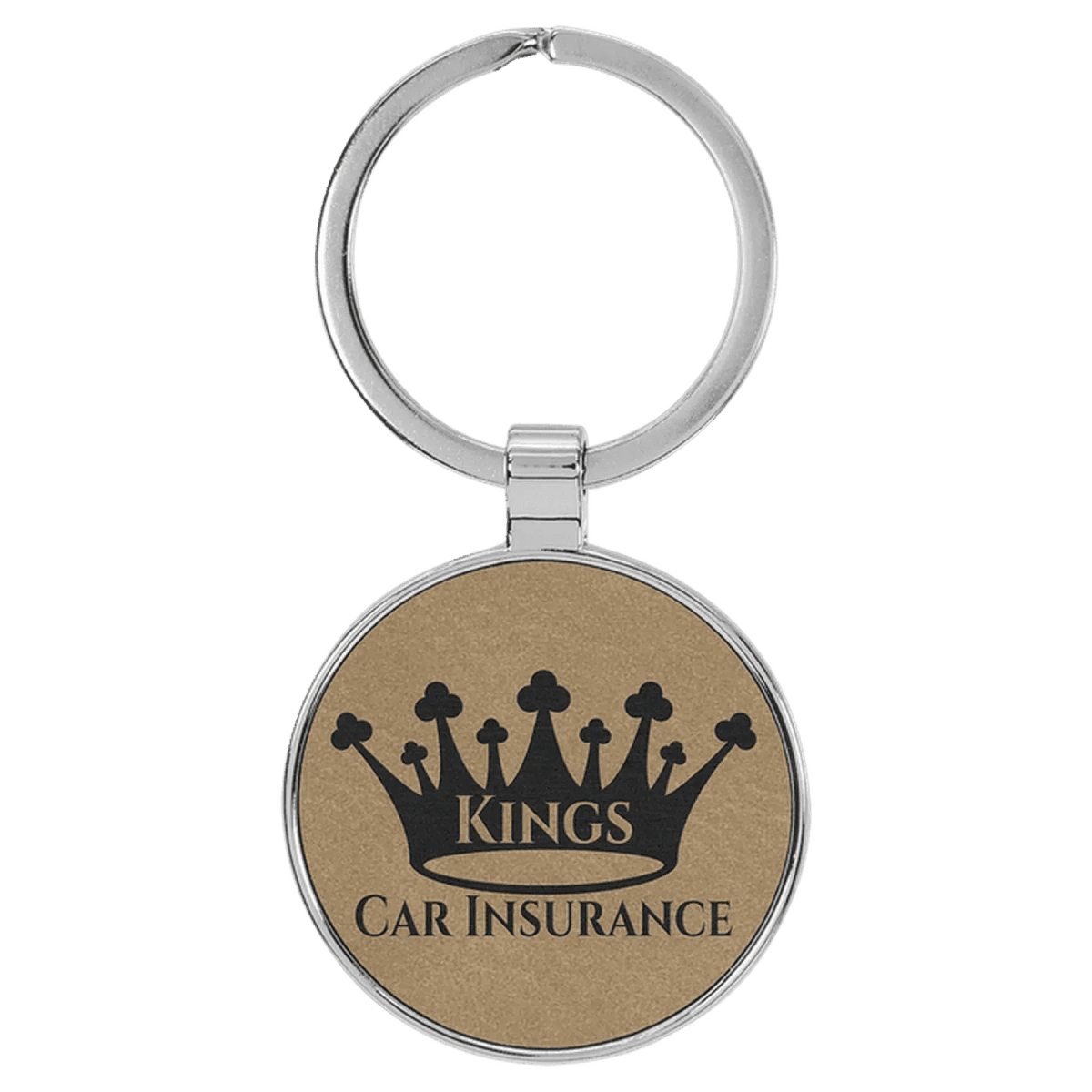Personalized Leatherette Keychains - With Football & Basketball Styles - Light Brown