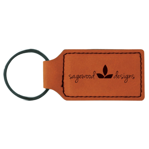 Personalized Leatherette Keychains - With Football & Basketball Styles - Rawhide