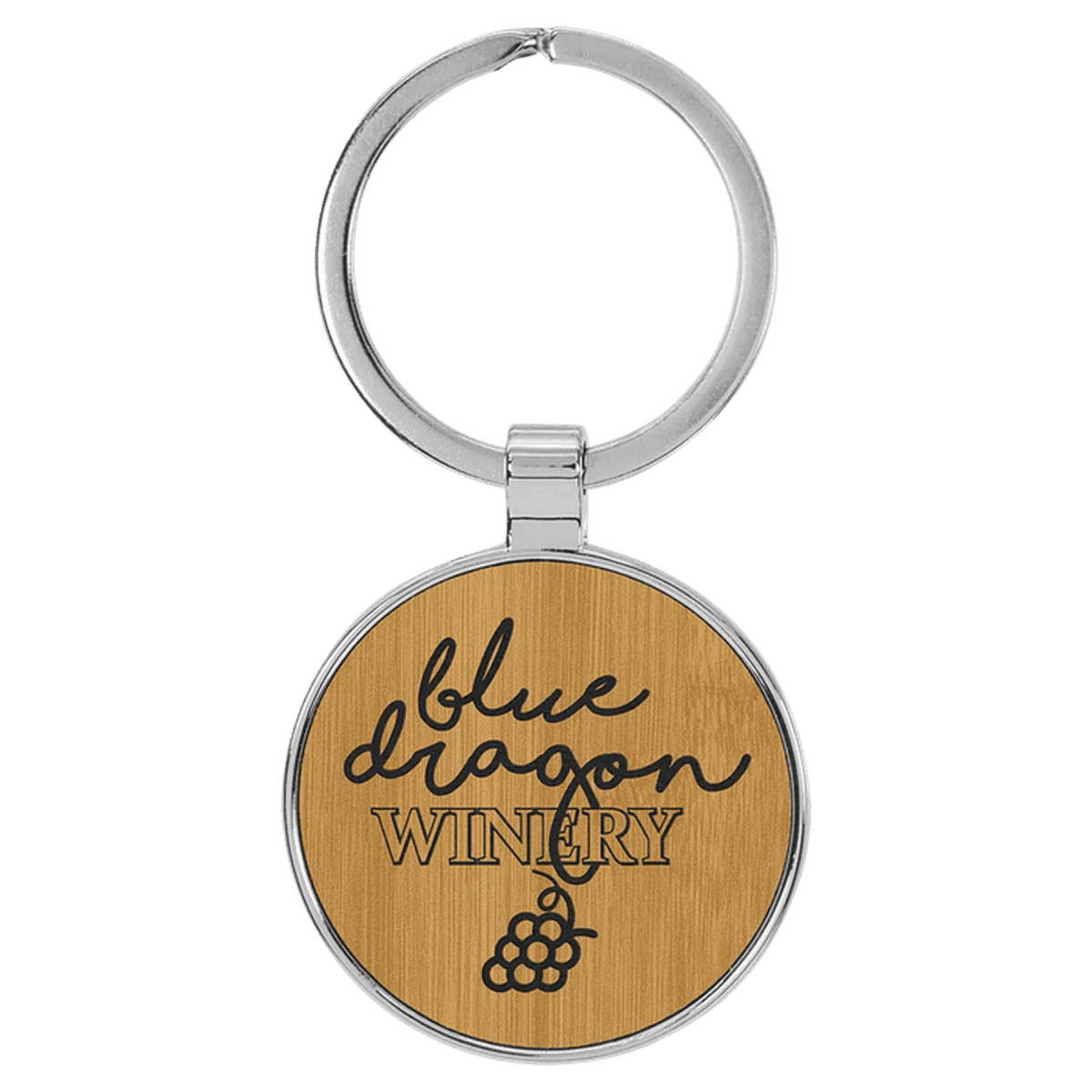 Personalized Leatherette Keychains - With Football & Basketball Styles - Bamboo
