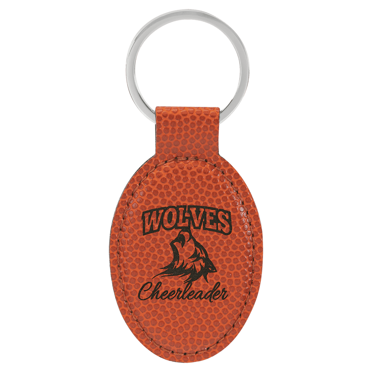 Personalized Leatherette Keychains - With Football & Basketball Styles - Basketball