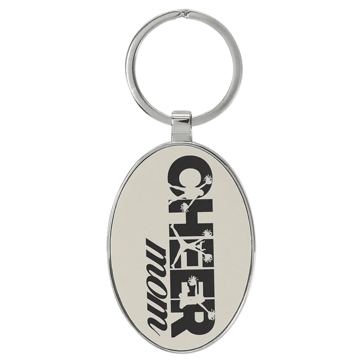 Personalized Leatherette Keychains - With Football & Basketball Styles - White