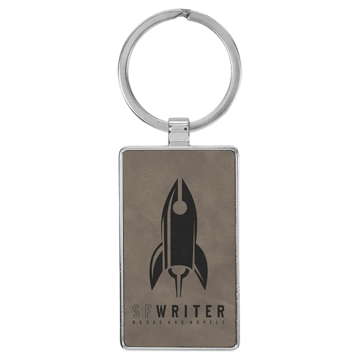 Personalized Leatherette Keychains - With Football & Basketball Styles - Gray