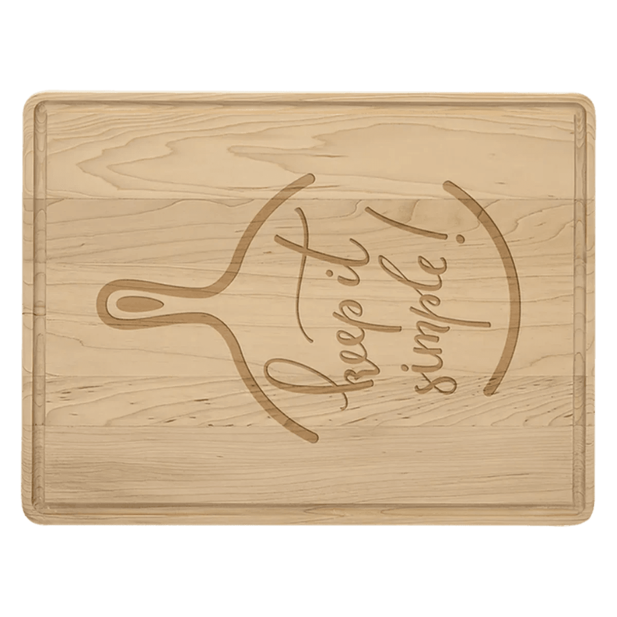 Personalized Maple Cutting Board with Drip Ring and Custom Engraving - 11 1/2" x 8 3/4"