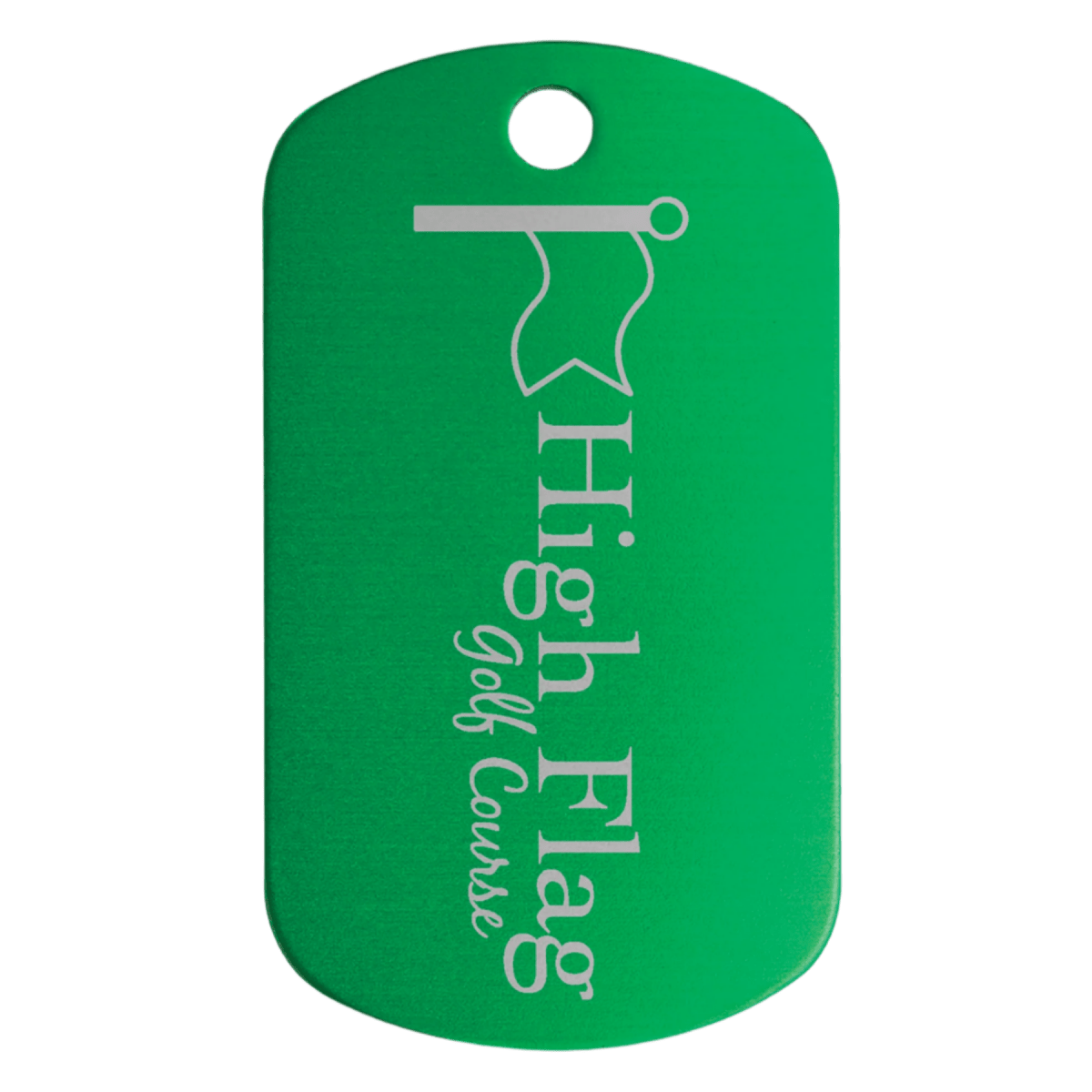 Personalized Metal Aluminum ID Dog Tags with Chain - Green