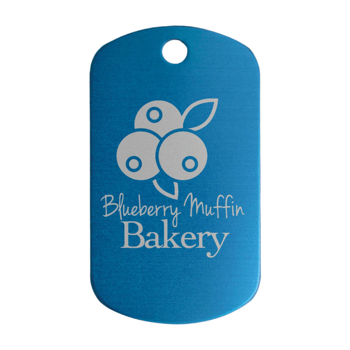 Personalized Metal Aluminum ID Dog Tags with Chain - Blue