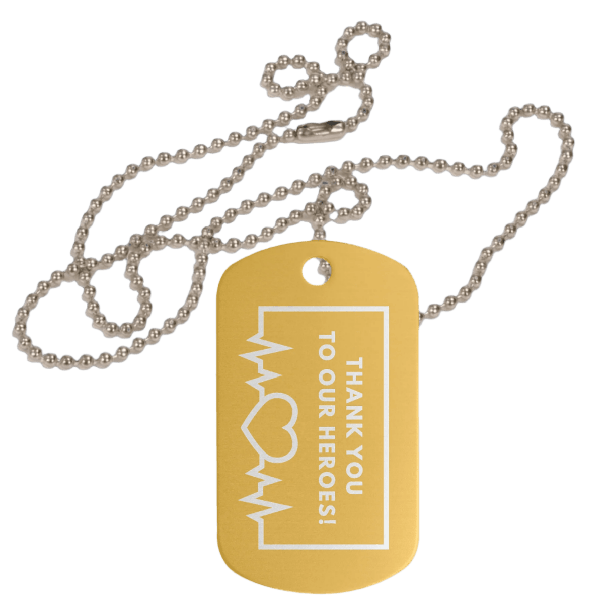 Personalized Metal Aluminum ID Dog Tags with Chain - Gold