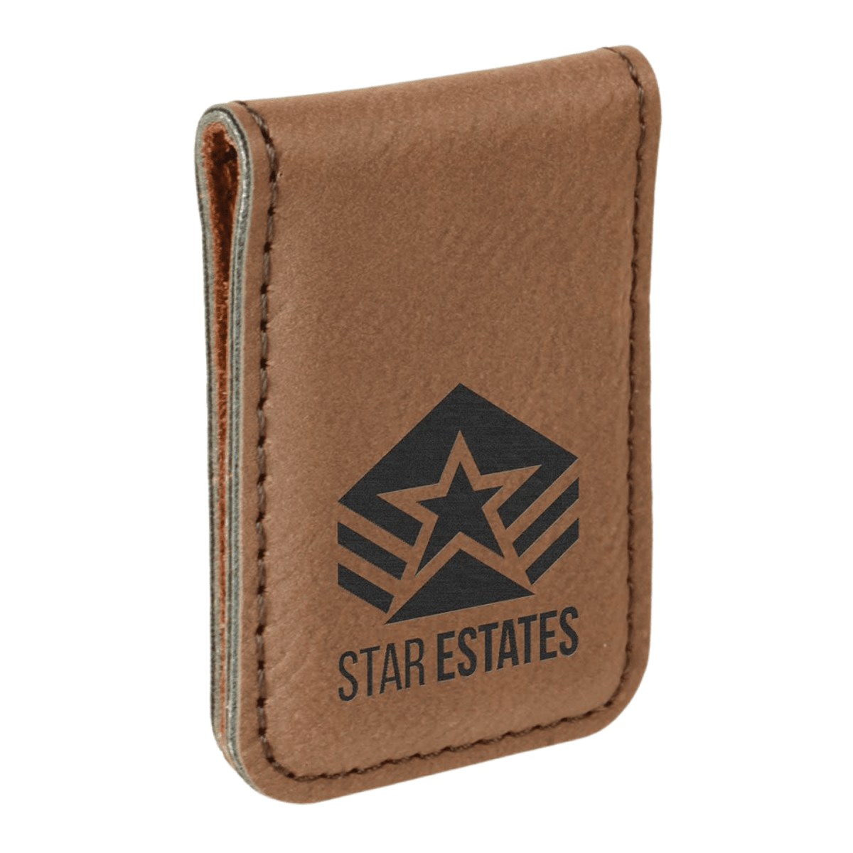 Personalized Money Clip wth Magnetic Closure - Dark Brown