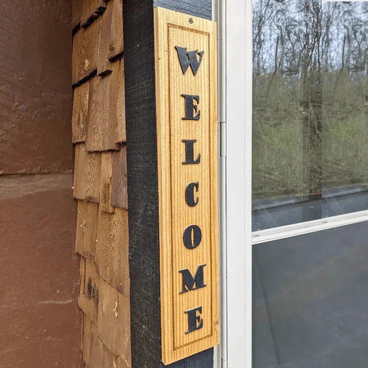 Personalized Outdoor Welcome Signs - Natural Cut Cedar - 27" Long x 5.5" Wide x 1/2" Thick