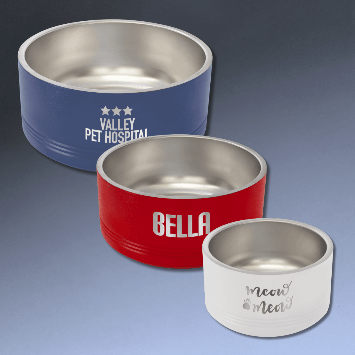 Personalized Pet Bowls - Heavy Duty Engraved Bowls for Dogs and Cats - 18 oz.