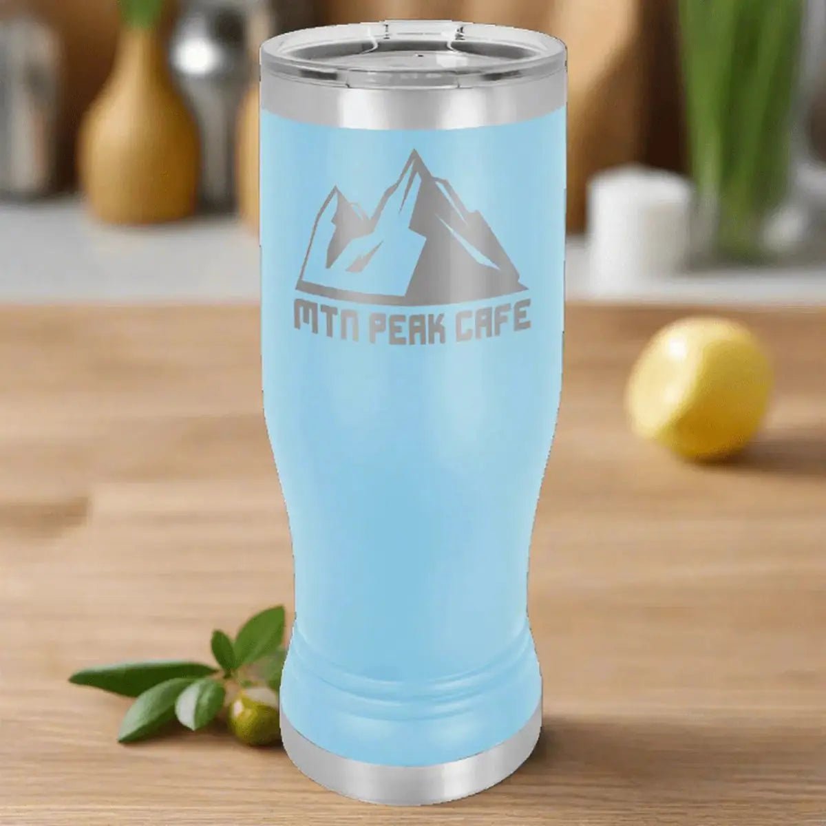 Personalized Pilsner Tumblers - Insulated Polar Camel Drinkware - Light Blue