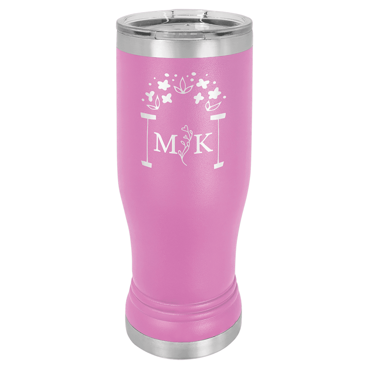 Personalized Pilsner Tumblers - Insulated Polar Camel Drinkware - Light Purple