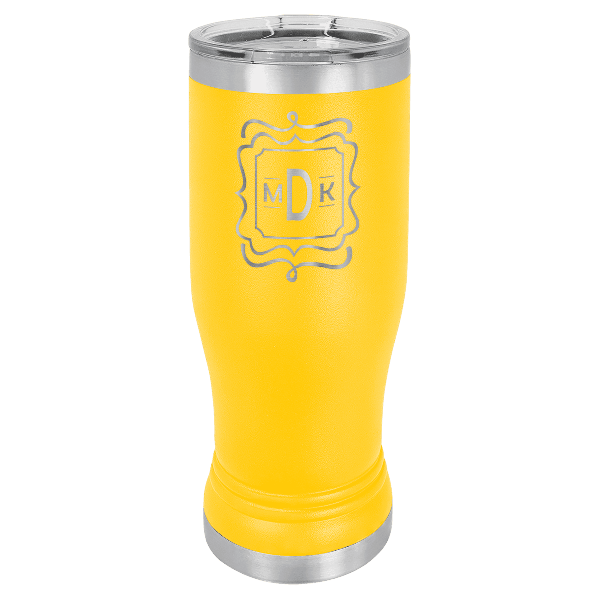 Personalized Pilsner Tumblers - Insulated Polar Camel Drinkware - Yellow