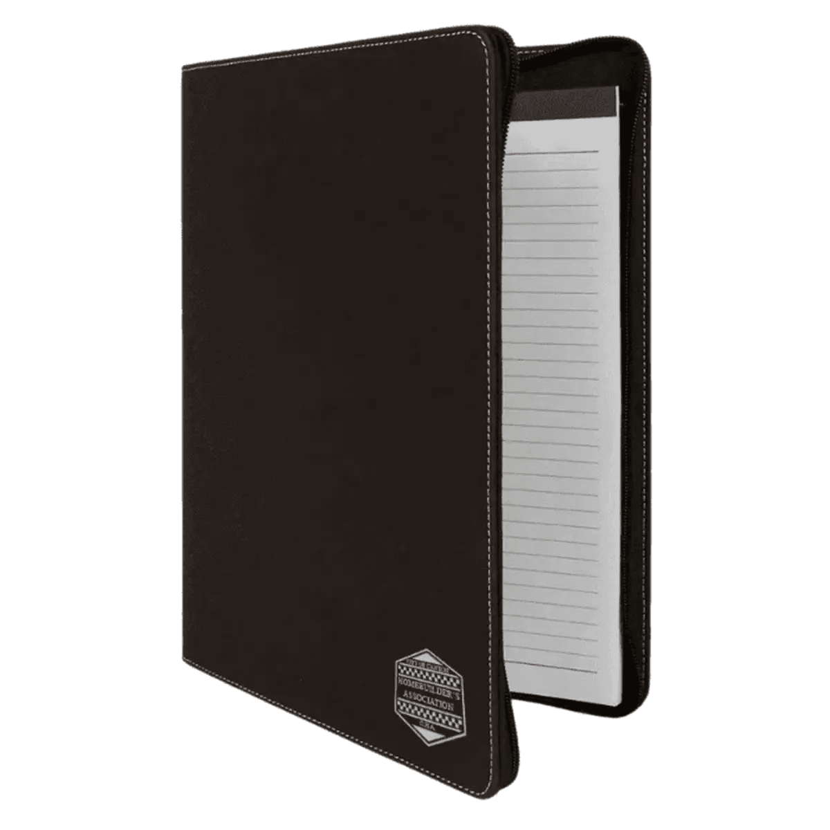 Personalized Portfolios with Zipper and Notepad - Black/Silver