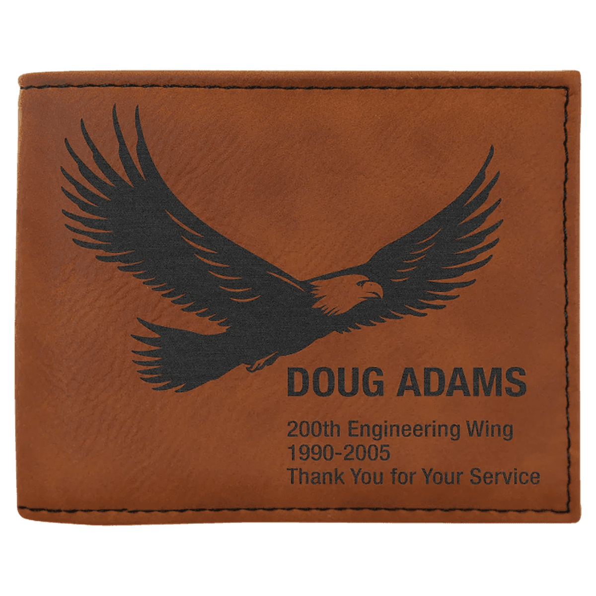 Personalized RFID Bifold Wallet with Flip ID - Rawhide