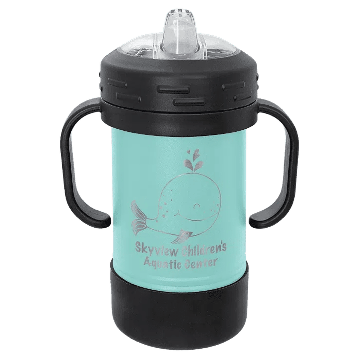Personalized Sippy Cup - 10 oz. Custom Engraved and Spill Proof - Teal