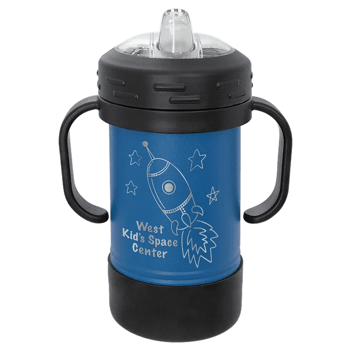 Personalized Sippy Cup - 10 oz. Custom Engraved and Spill Proof - Royal Blue