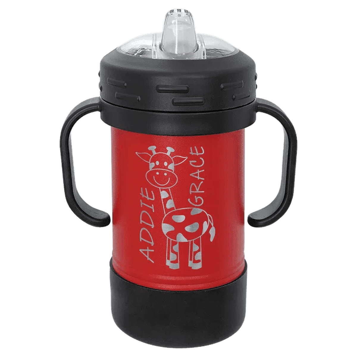 Personalized Sippy Cup - 10 oz. Custom Engraved and Spill Proof - Red