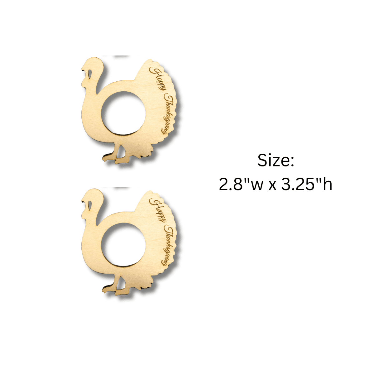 Personalized Standing Turkey Table Decor - Thanksgiving Craft Kit 2 Classic Turkey Napkin Rings - Unfinished Pieces (Paints not included) - $5.00