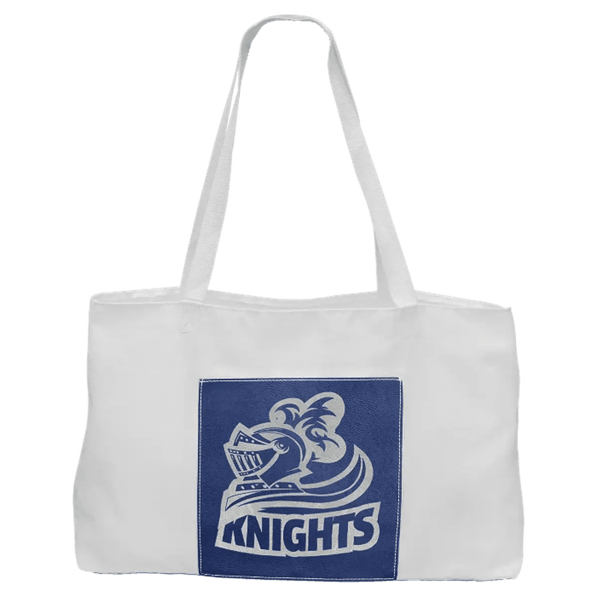 Personalized Tote Bags in Canvas or Burlap with Front Pocket - White Canvas