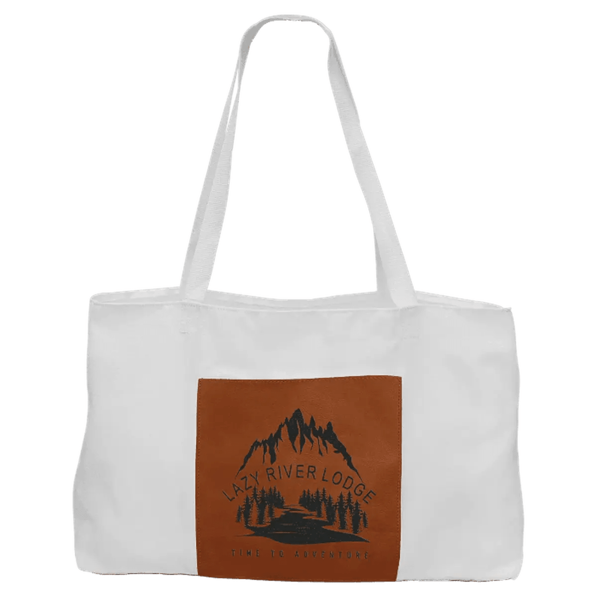 Personalized Tote Bags in Canvas or Burlap with Front Pocket - White Canvas