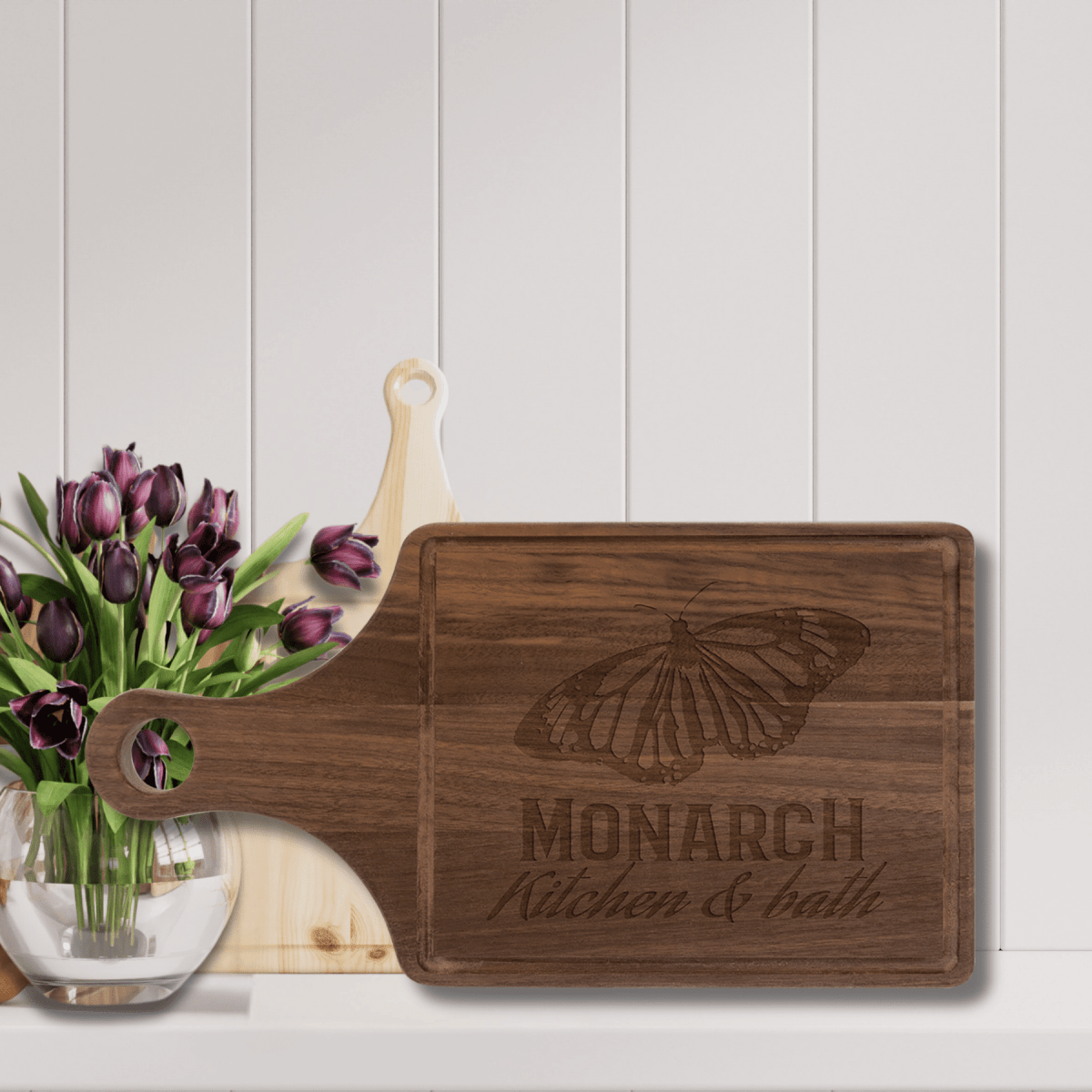 Personalized Walnut Cutting Board with Drip Ring and Custom Engraving - 9" x 6