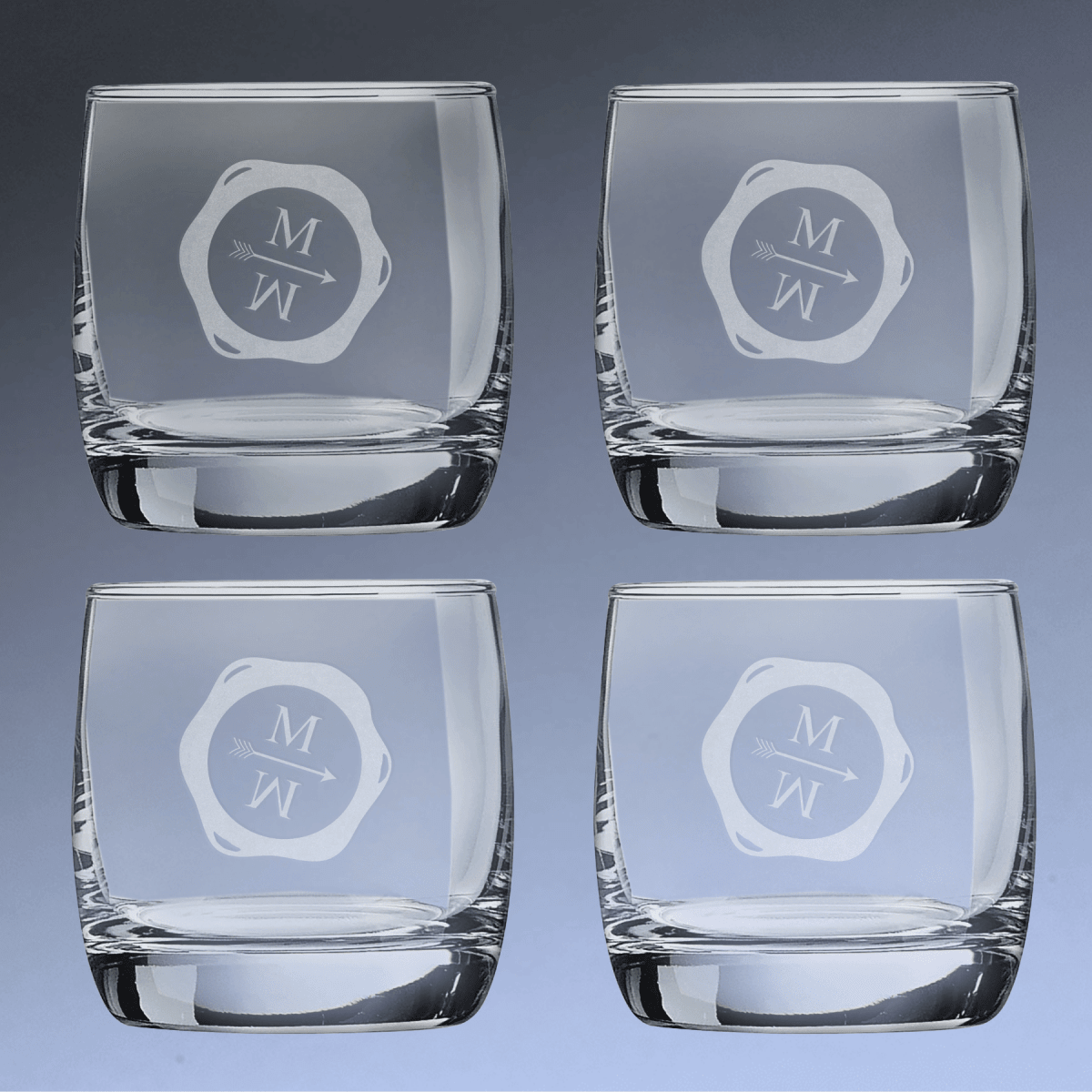 Personalized Whiskey Glass - Laser Etched Cocktail or Juice Glassware - Square