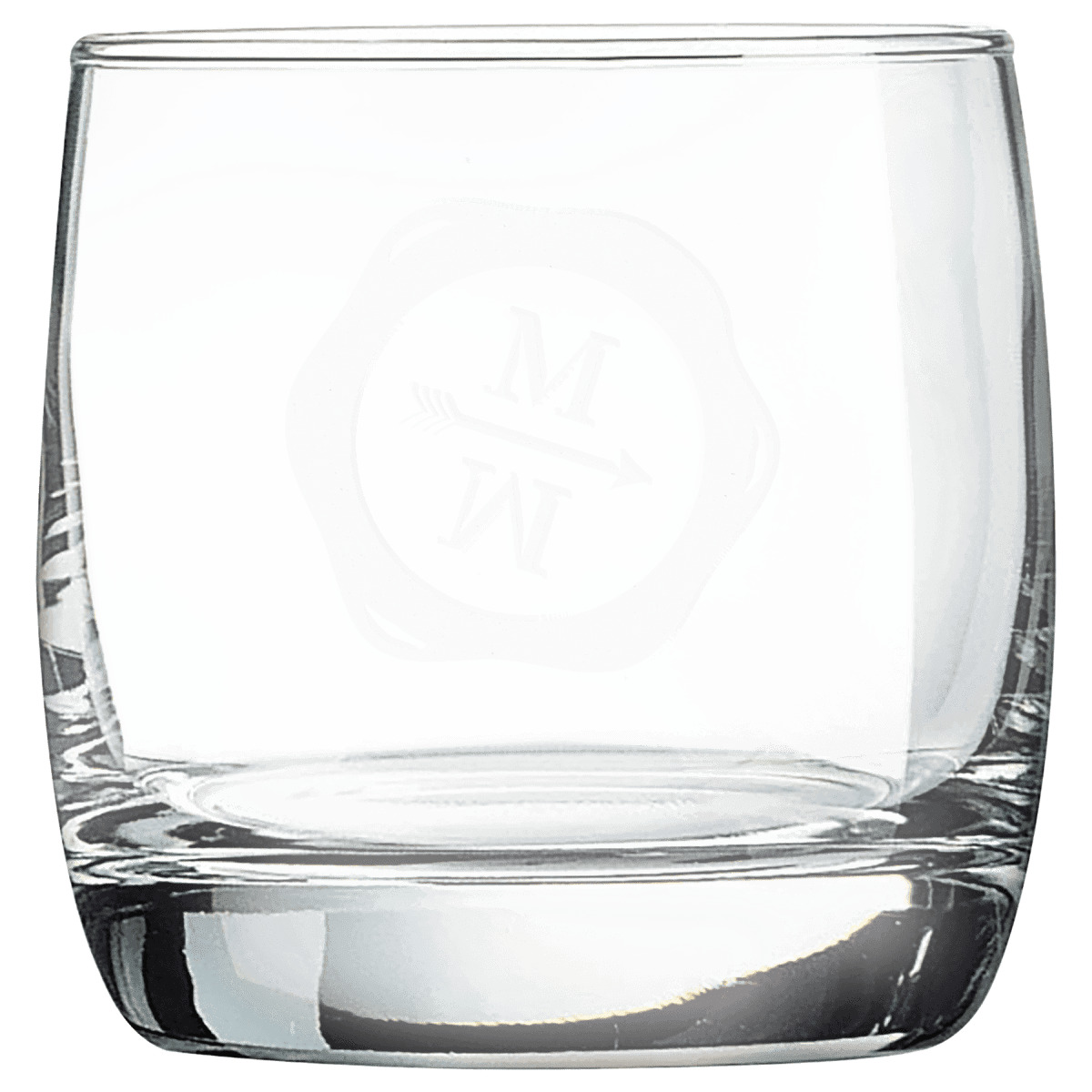 Personalized Whiskey Glass - Laser Etched Cocktail or Juice Glassware - Rounded