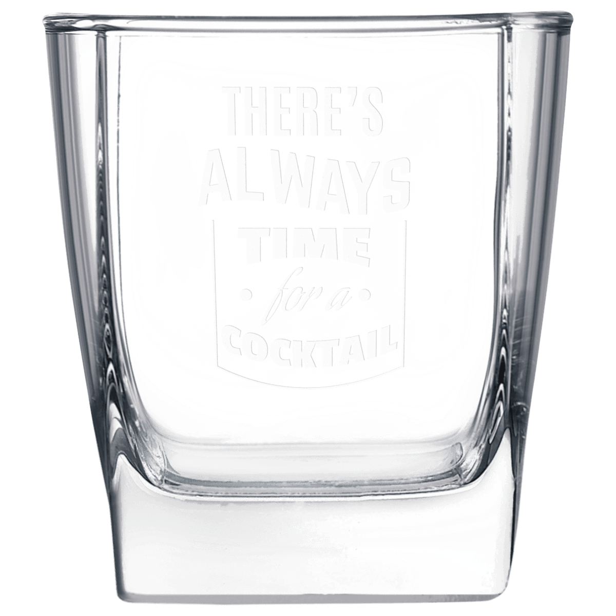 Personalized Whiskey Glass - Laser Etched Cocktail or Juice Glassware - Square