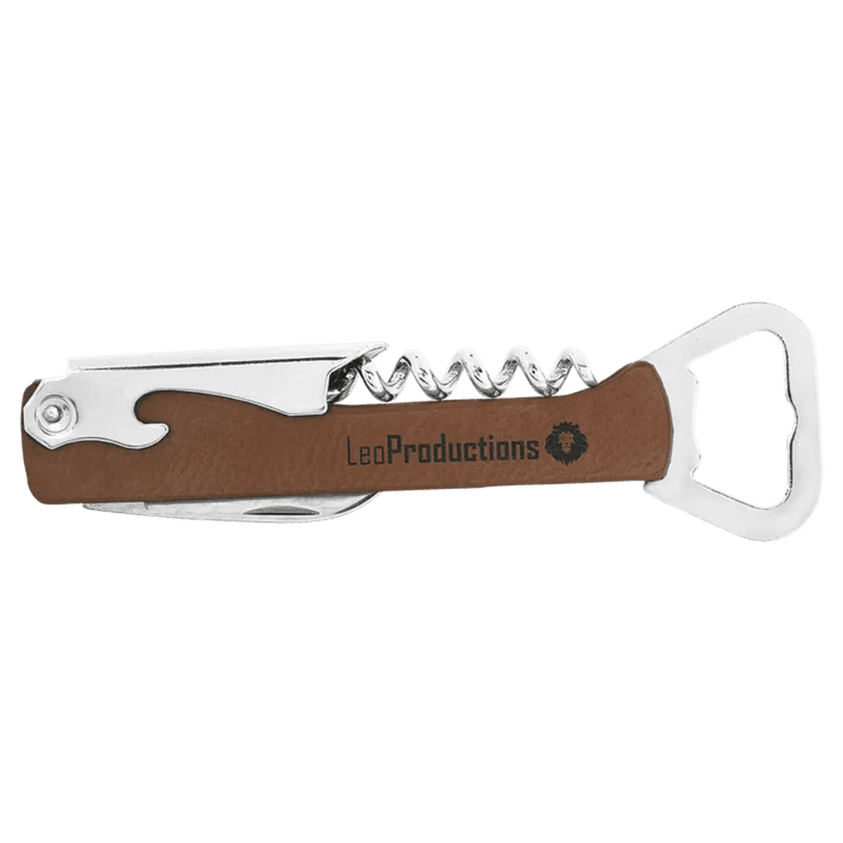 Personalized Wine Bottle Opener Multi - Tool and Corkscrew - Dark Brown