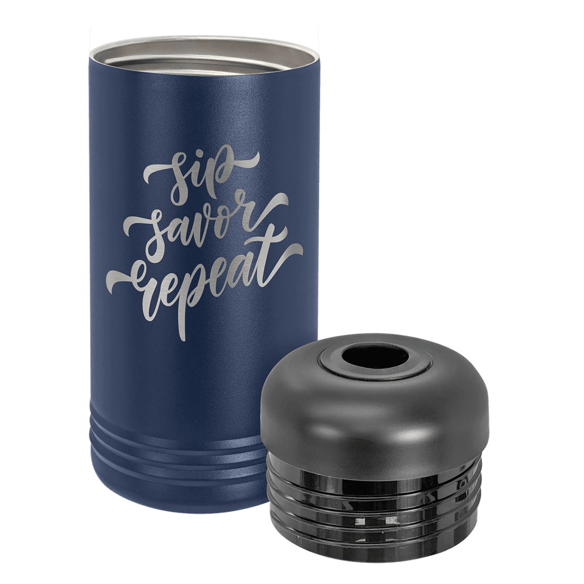Personalized Wine Chillers - Vaccuum Insulated Polar Camel Wine Cooler - Navy Blue