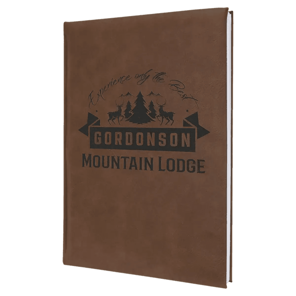 Personalized Writing Journals in Leatherette or Cork - Dark Brown