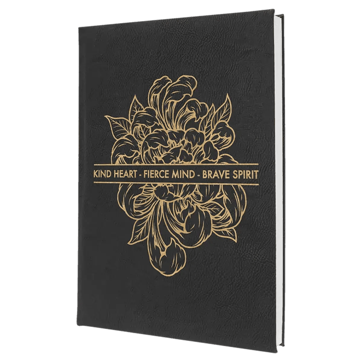 Personalized Writing Journals in Leatherette or Cork - Black/Gold