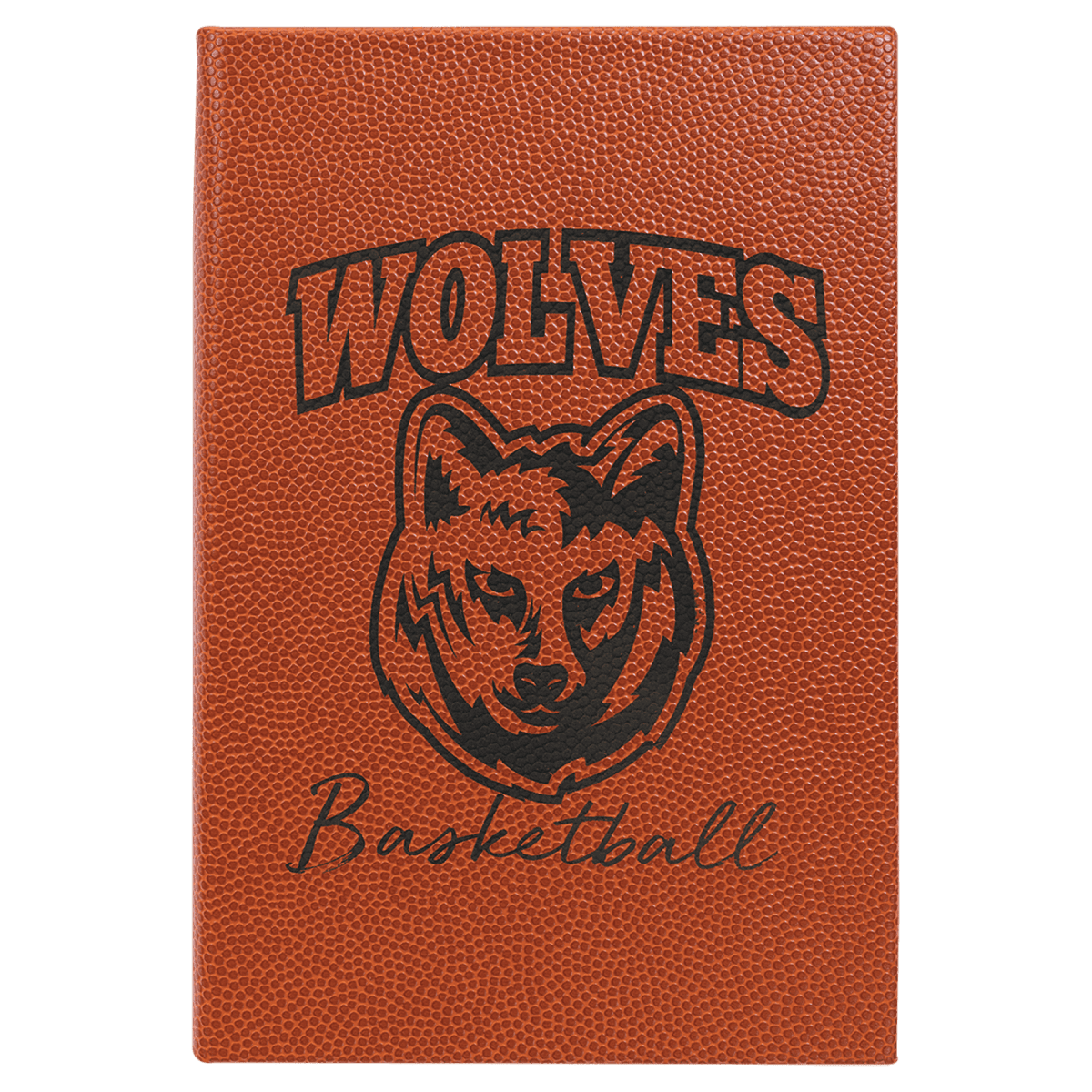 Personalized Writing Journals in Leatherette or Cork - Basketball