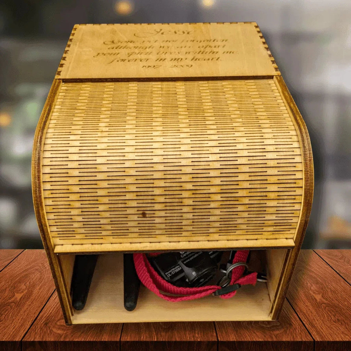 Hand-Crafted Wood Rolltop Keepsake Box | Pets and Memorials Default Title