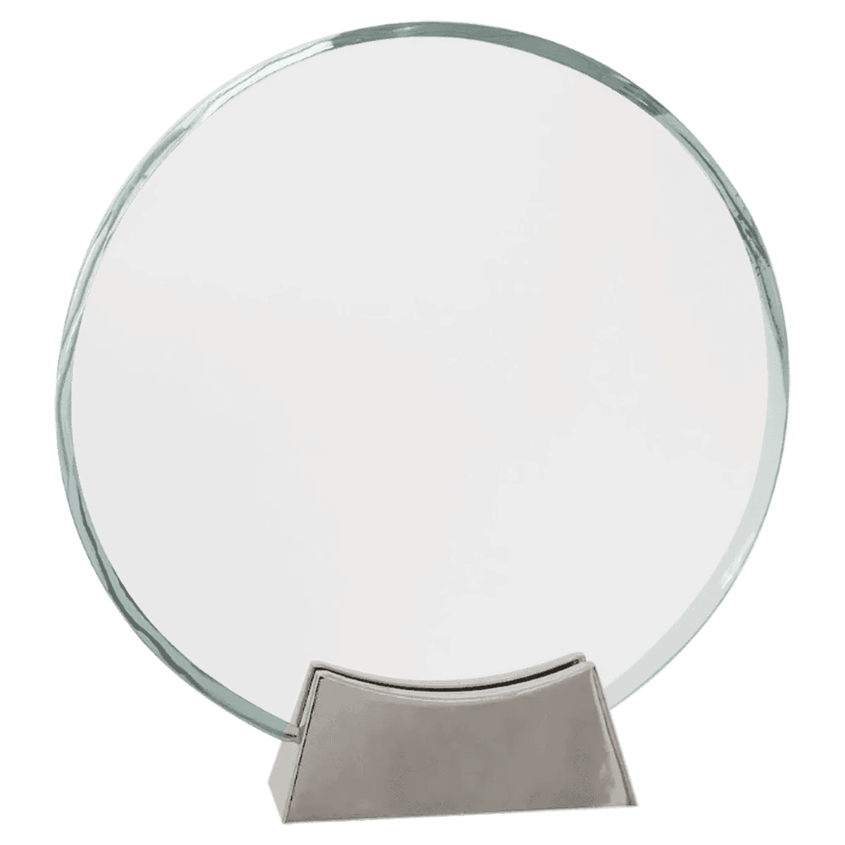 Platinum Glass Awards on Silver Aluminum Base – Custom Engraved - Oval