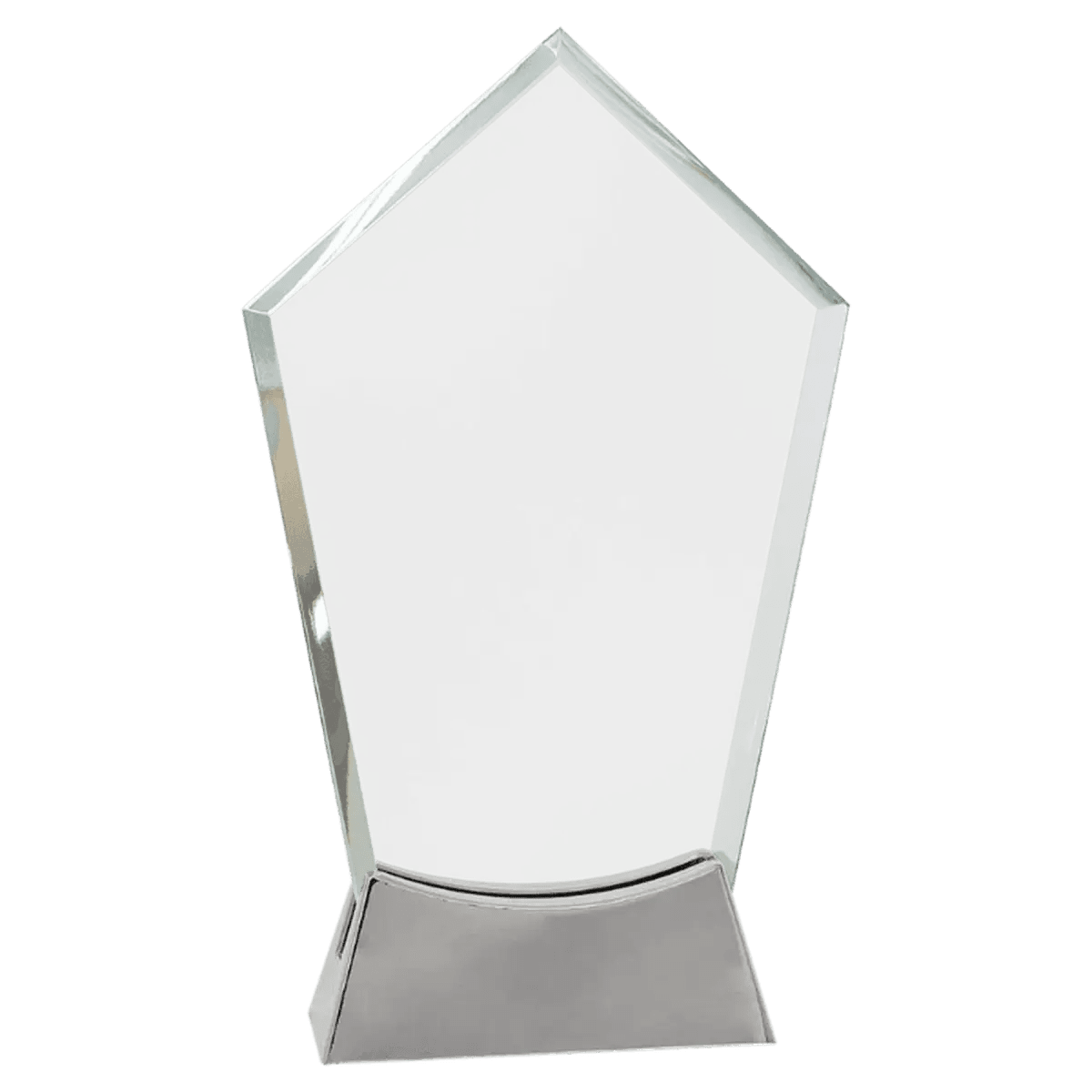 Platinum Glass Awards on Silver Aluminum Base – Custom Engraved - Oval