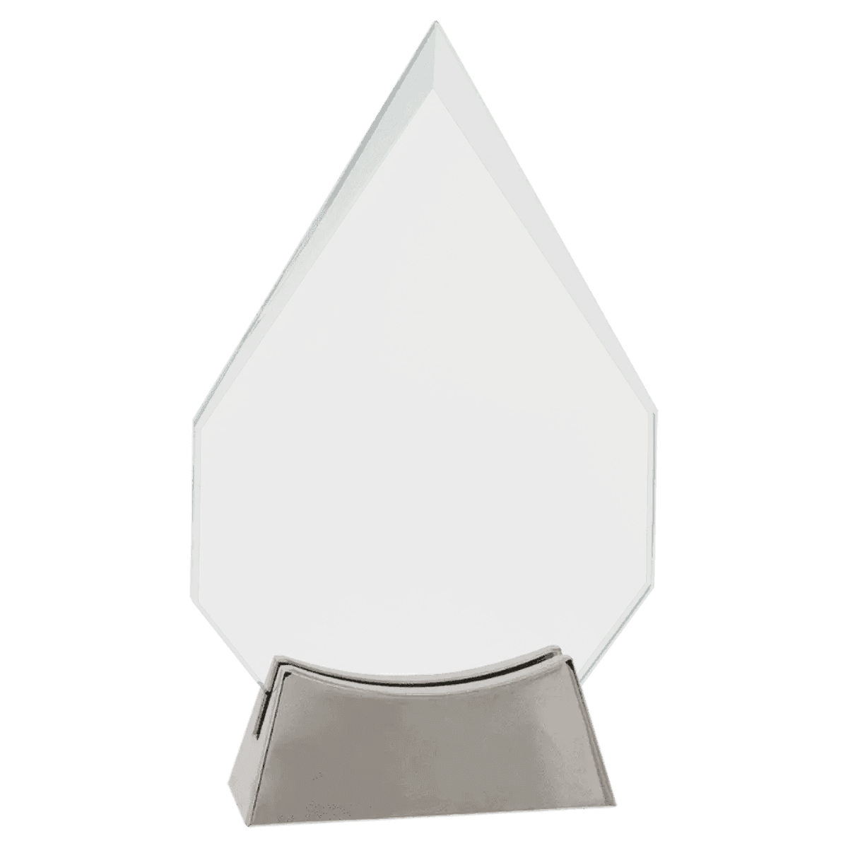 Platinum Glass Awards on Silver Aluminum Base – Custom Engraved - Oval