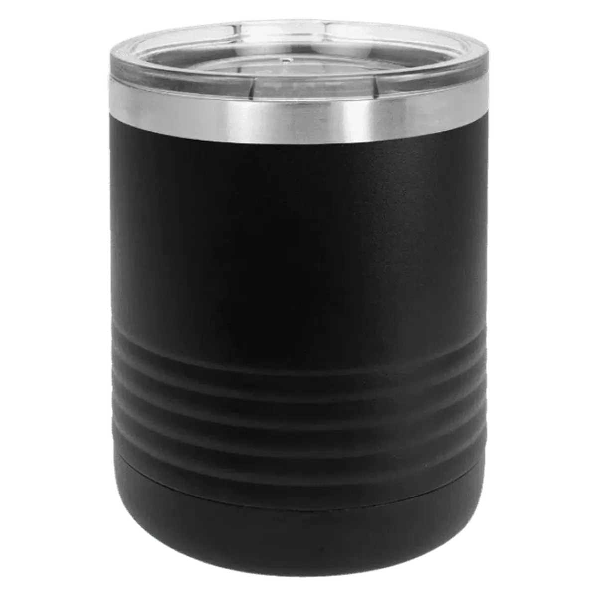 Personalized Ringneck Tumblers – Custom Engraved Insulated Tumblers 10 oz. / Black (Clear Lid) / Powder Coated/Stainless Steel