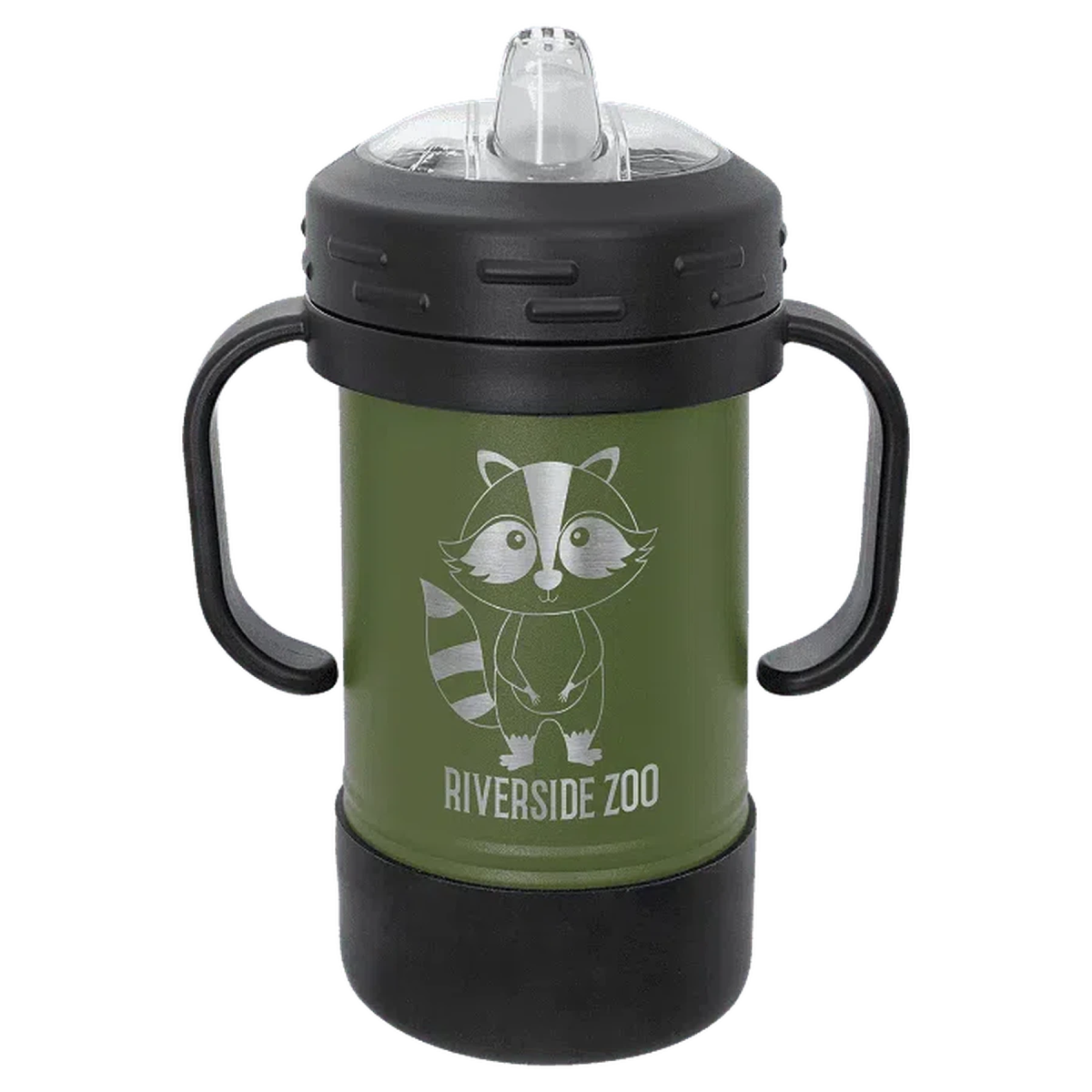 Personalized Sippy Cup - 10 oz. Custom Engraved and Spill Proof Olive Green / Sippy Cup